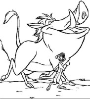 A coloring page of the lion king